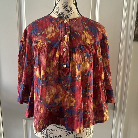 ISABEL MARANT ETOILE MIRANDA PRINT BLOUSE | BURNT HENNA - Picture 5 of 11